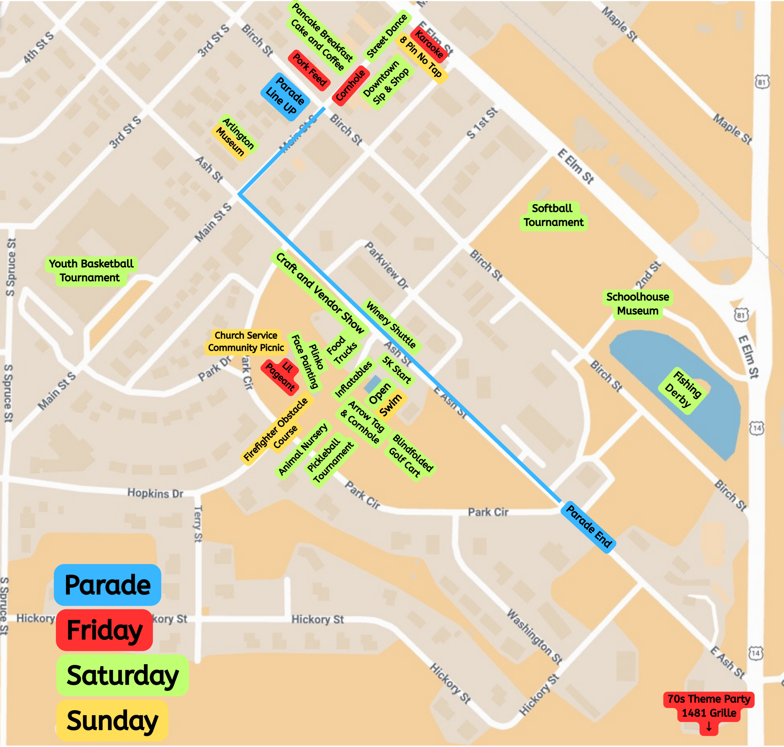 Arlington Days event map